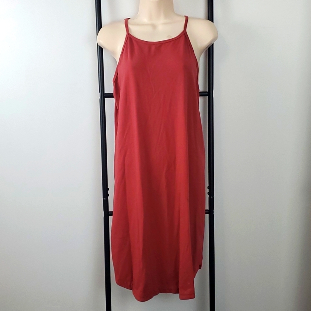 Kuhl tank top midi dress brown corral women size L